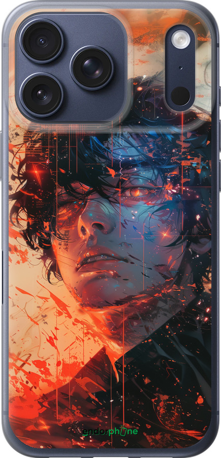 Силиконовый чехол Лицо в пламени для Apple iPhone 17 PRO - 6127u-4030 изображение 