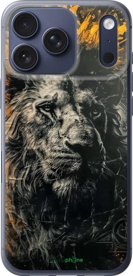 Силиконовый чехол Лев в золотых красках для Apple iPhone 17 PRO - 6155u-4030 изображение 