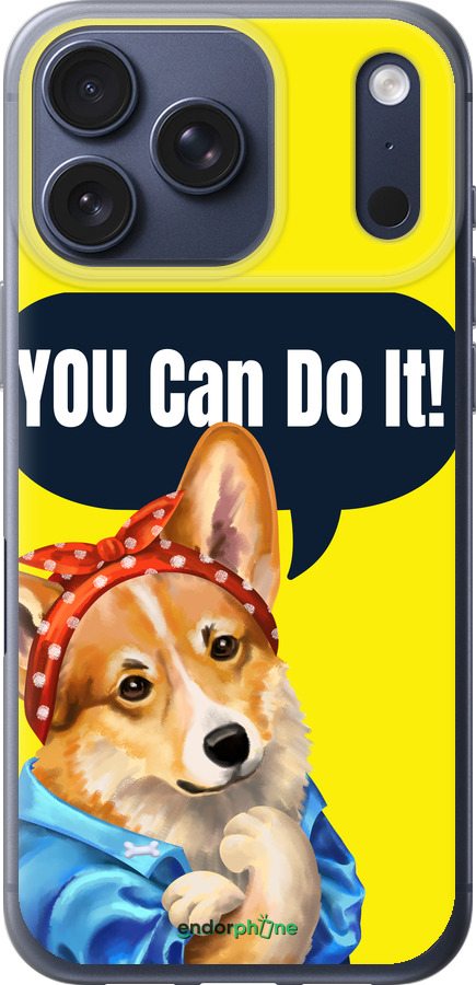 Силиконовый чехол чехол с корги You Can Do It для Apple iPhone 17 PRO - 6184u-4030 изображение 
