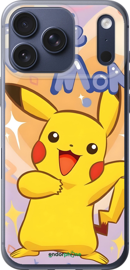 Силиконовый чехол Пикачу для Apple iPhone 17 PRO - 6383u-4030 изображение 