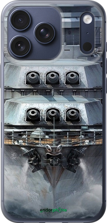 Силиконовый чехол Линкор, world of tanks, wargaming, военный корабль для Apple iPhone 17 PRO - 6453u-4030 изображение 