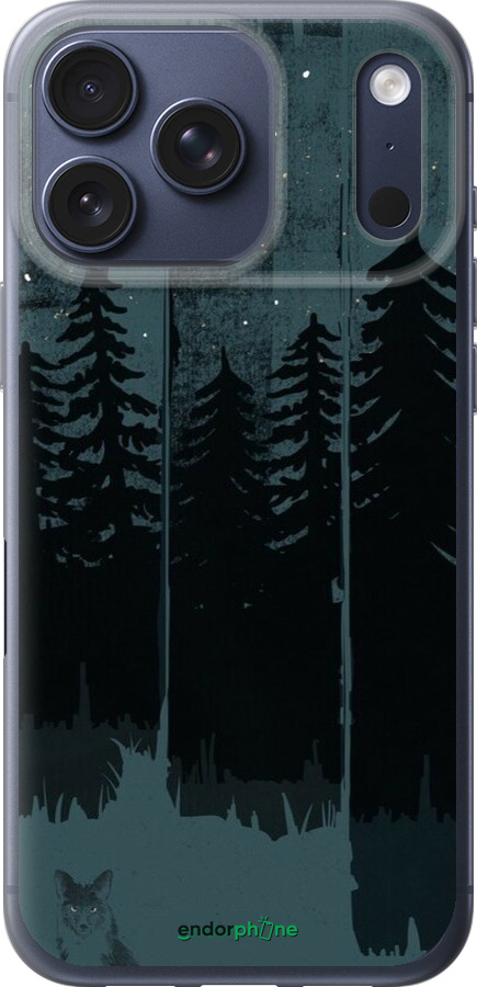 Силиконовый чехол Лиса и ночной лес для Apple iPhone 17 PRO - 6481u-4030 изображение 