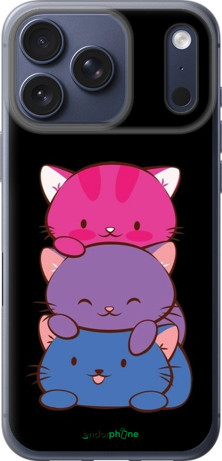 Силиконовый чехол Милые кошки для Apple iPhone 17 PRO - 6518u-4030 изображение 