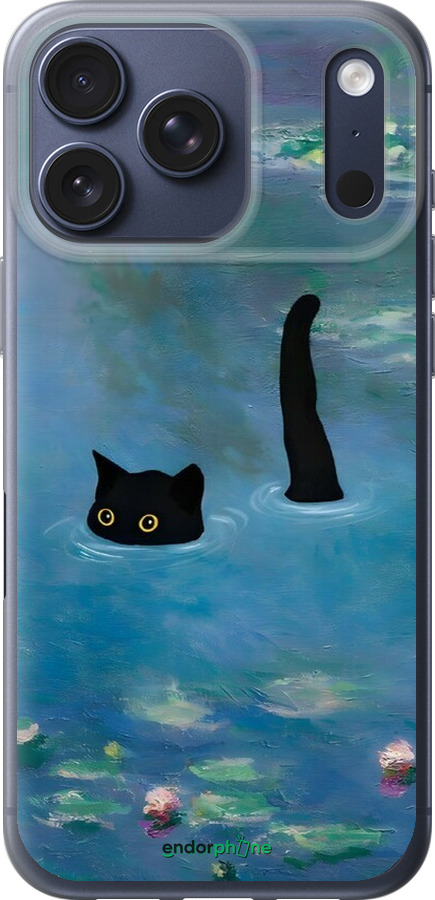 Силіконовий чехол Із зображенням кота та водяної лілії Monet для Apple iPhone 17 PRO - 6519u-4030 изображение 