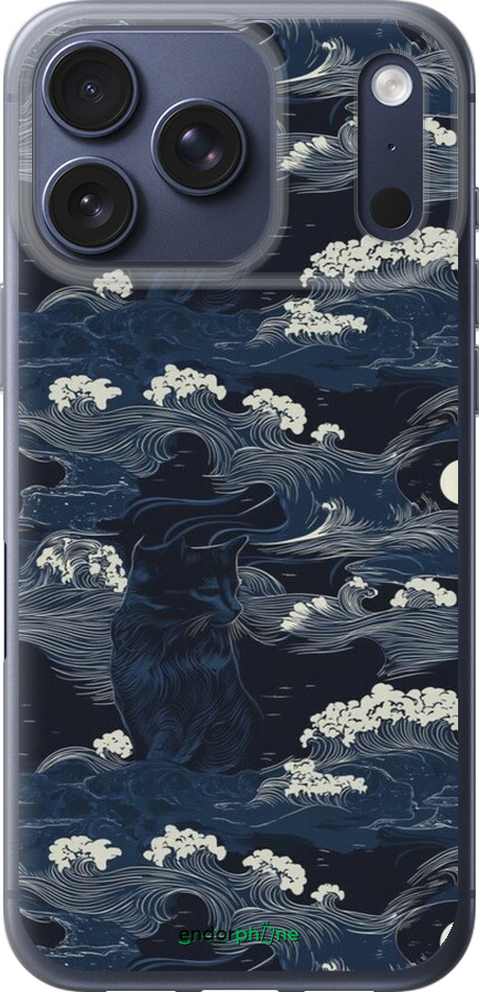 Силиконовый чехол Морская тематика в стиле арт-деко для Apple iPhone 17 PRO - 6520u-4030 изображение 