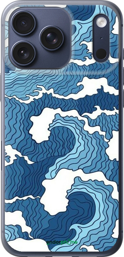 Силиконовый чехол Абстрактный рисунок морских волн для Apple iPhone 17 PRO - 6538u-4030 изображение 