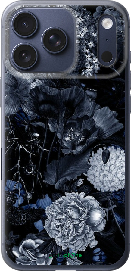 Силиконовый чехол Абстрактный цветочный рисунок в синих тонах для Apple iPhone 17 PRO - 6539u-4030 изображение 