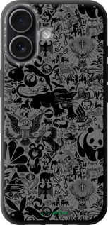 TPU чехол Чёрно-серый стикер бомбинг для Apple iPhone 17 - 2432b-4031 изображение 