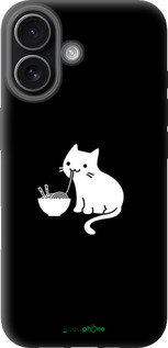 TPU чехол С милым котом на черном фоне для Apple iPhone 17 - 6528b-4031 изображение 