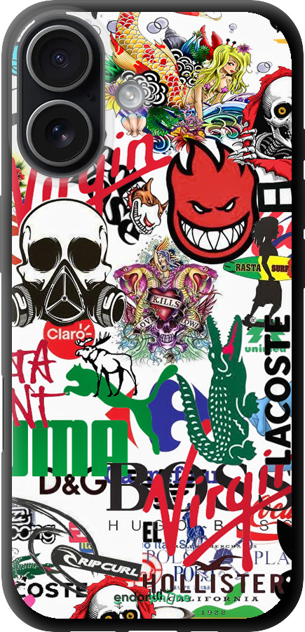 TPU чехол Many different logos для Apple iPhone 17 - 4022b-4031 изображение 