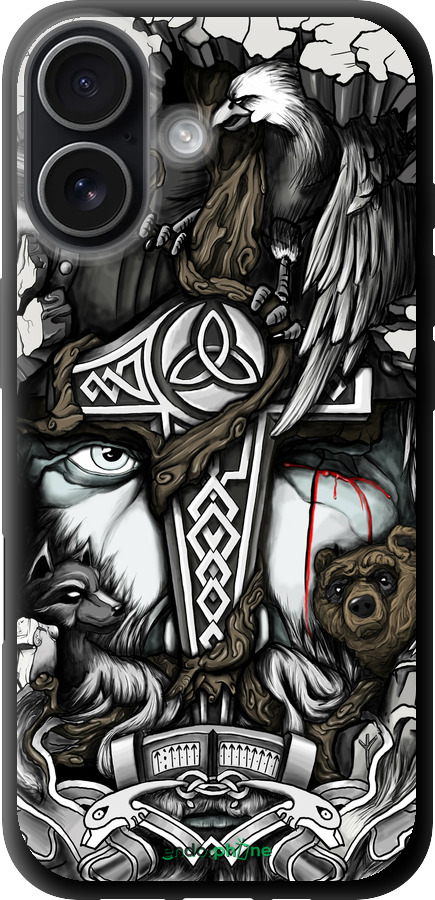 TPU чехол Тату Викинг для Apple iPhone 17 - 4098b-4031 изображение 