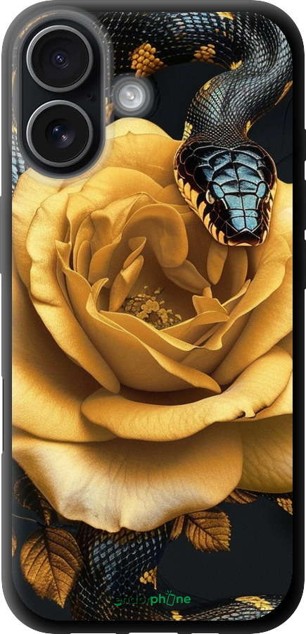 TPU чехол Black snake and golden rose для Apple iPhone 17 - 6068b-4031 изображение 