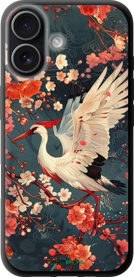 TPU чехол Сакура и аист для Apple iPhone 17 - 6108b-4031 изображение 