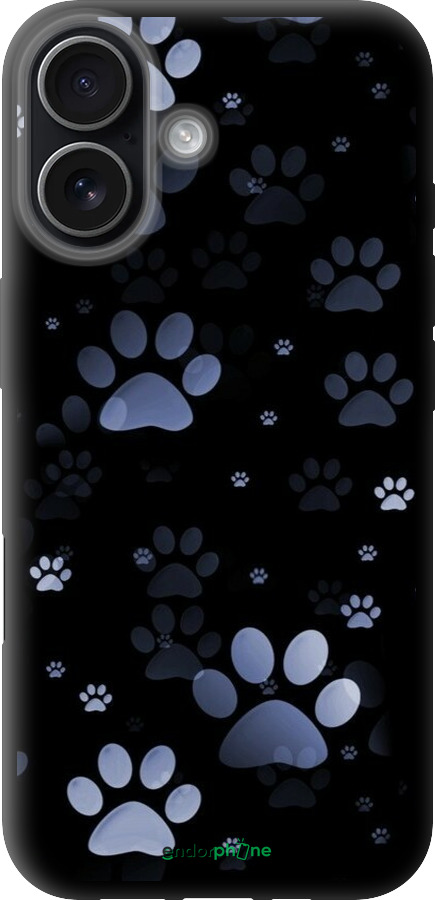 TPU чехол С синими отпечатками лап для Apple iPhone 17 - 6441b-4031 изображение 