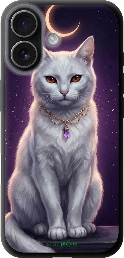 TPU чехол Mystic White Cat Gothic Dark Purple Gold для Apple iPhone 17 - 6805b-4031 изображение 