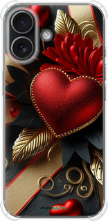 Силикон с усиленными углами чехол Сердечки v2 для Apple iPhone 17 - 5832sp-4031 изображение 