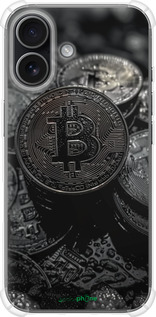 Силикон с усиленными углами чехол Black Bitcoin для Apple iPhone 17 - 6090sp-4031 изображение 