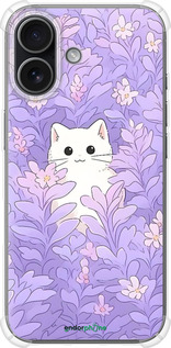 Силикон с усиленными углами чехол Котик в цветах для Apple iPhone 17 - 6390sp-4031 изображение 