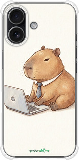 Силикон с усиленными углами чехол Funny Capybara CEO Working для Apple iPhone 17 - 6777sp-4031 изображение 
