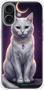 Силикон с усиленными углами чехол Mystic White Cat Gothic Dark Purple Gold для Apple iPhone 17 - 6805sp-4031 изображение 