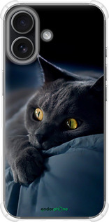 Силикон с усиленными углами чехол 'Дымчатый кот' для iPhone 17 изображение 2