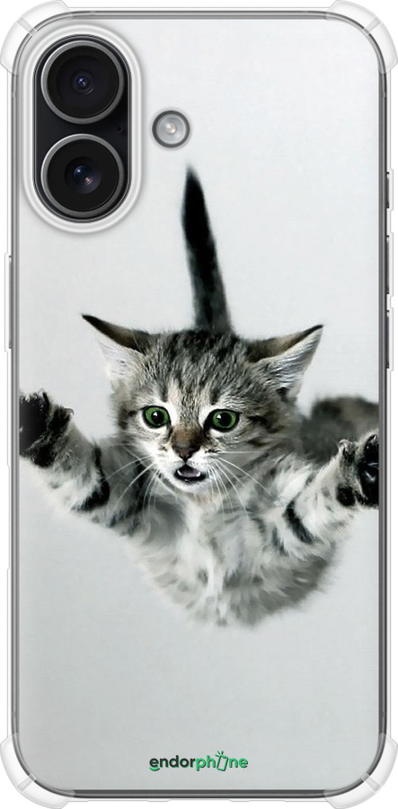 Силикон с усиленными углами чехол Летящий котёнок для Apple iPhone 17 - 2322sp-4031 изображение 