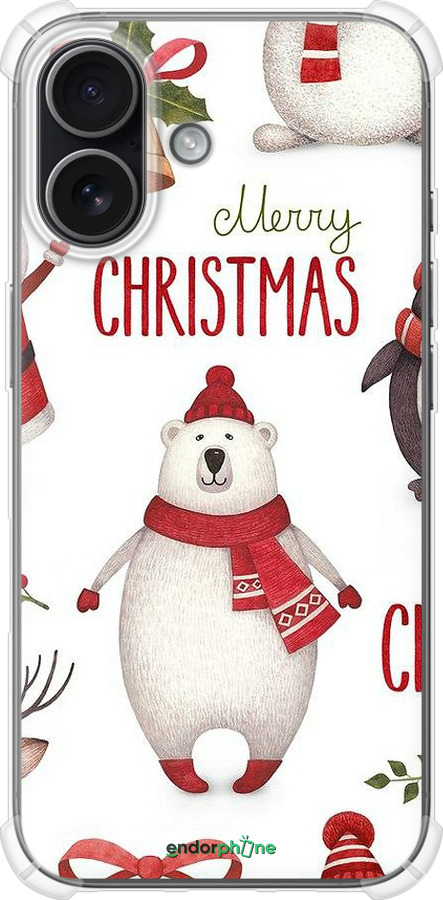 Силикон с усиленными углами чехол Merry Christmas для Apple iPhone 17 - 4106sp-4031 изображение 