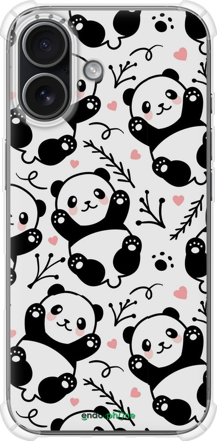 Силикон с усиленными углами чехол Панды для Apple iPhone 17 - 4318sp-4031 изображение 