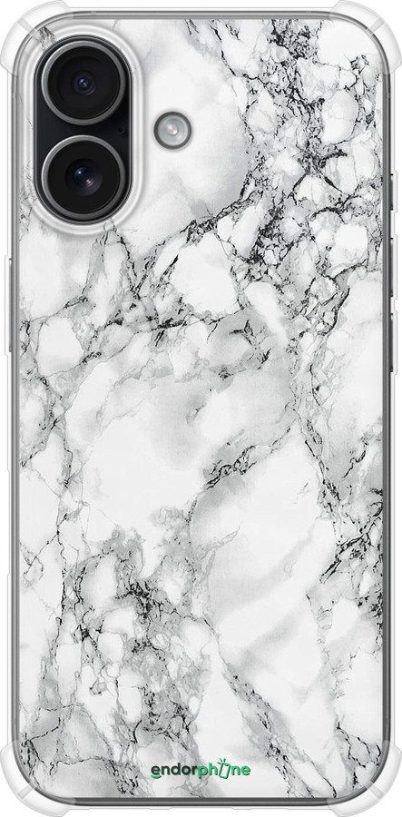 Силикон с усиленными углами чехол Мрамор белый для Apple iPhone 17 - 4480sp-4031 изображение 