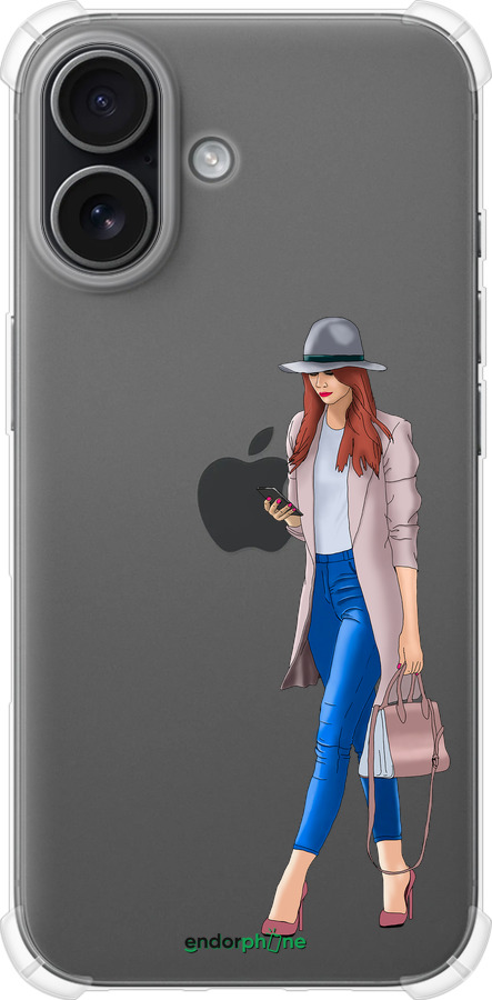 Силикон с усиленными углами чехол Девушка 1 для Apple iPhone 17 - 4751sp-4031 изображение 