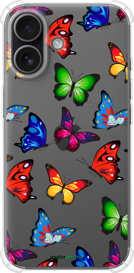 Силикон с усиленными углами чехол Красочные мотыльки для Apple iPhone 17 - 4761sp-4031 изображение 