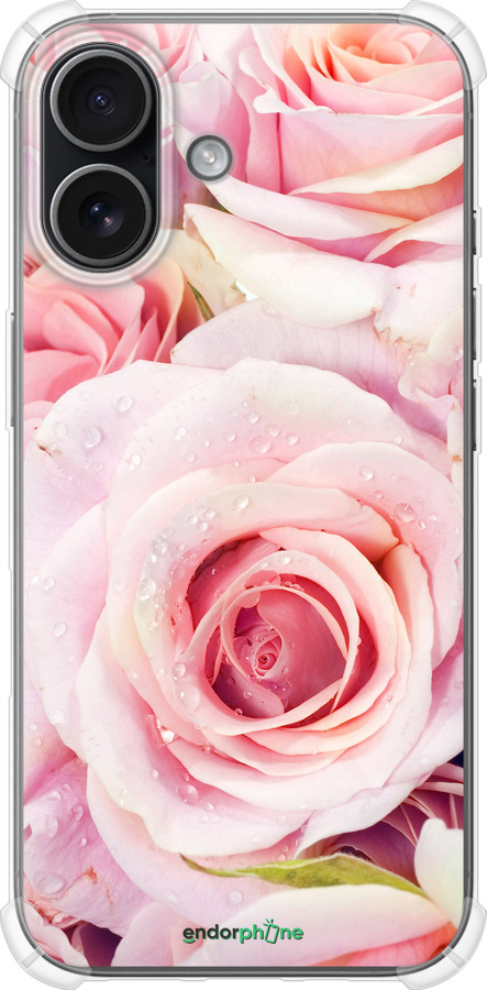 Силикон с усиленными углами чехол Розы для Apple iPhone 17 - 525sp-4031 изображение 