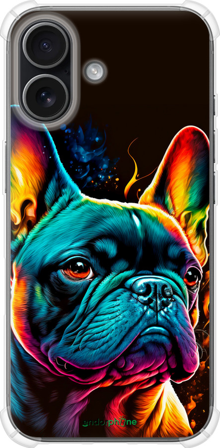 Силикон с усиленными углами чехол Яркий бульдог для Apple iPhone 17 - 5547sp-4031 изображение 