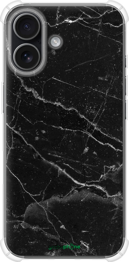 Силикон с усиленными углами чехол Черный мрамор v2 для Apple iPhone 17 - 5568sp-4031 изображение 