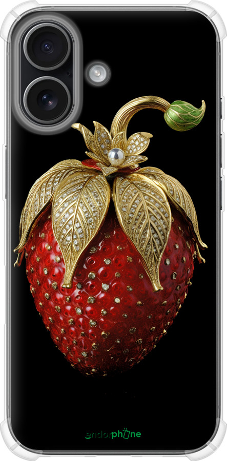 Силикон с усиленными углами чехол Клубника v3 для Apple iPhone 17 - 5638sp-4031 изображение 