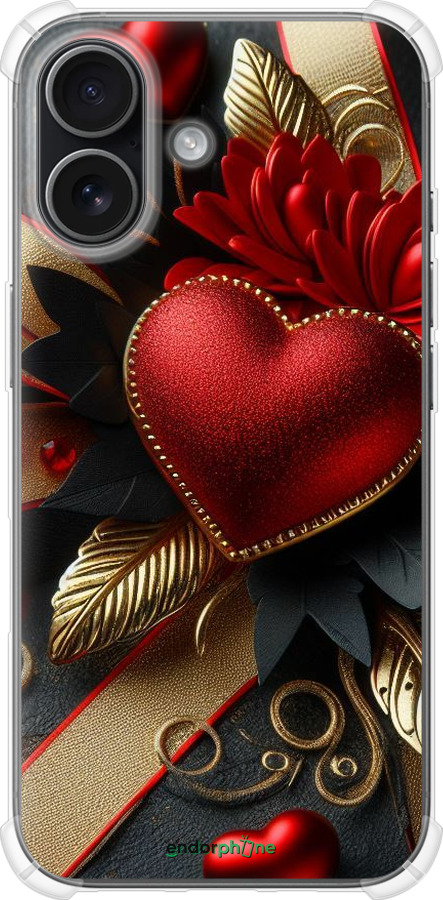 Силикон с усиленными углами чехол Сердечки v2 для Apple iPhone 17 - 5832sp-4031 изображение 