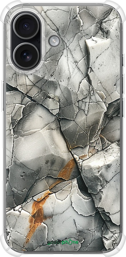 Силикон с усиленными углами чехол Серый мрамор для Apple iPhone 17 - 6041sp-4031 изображение 