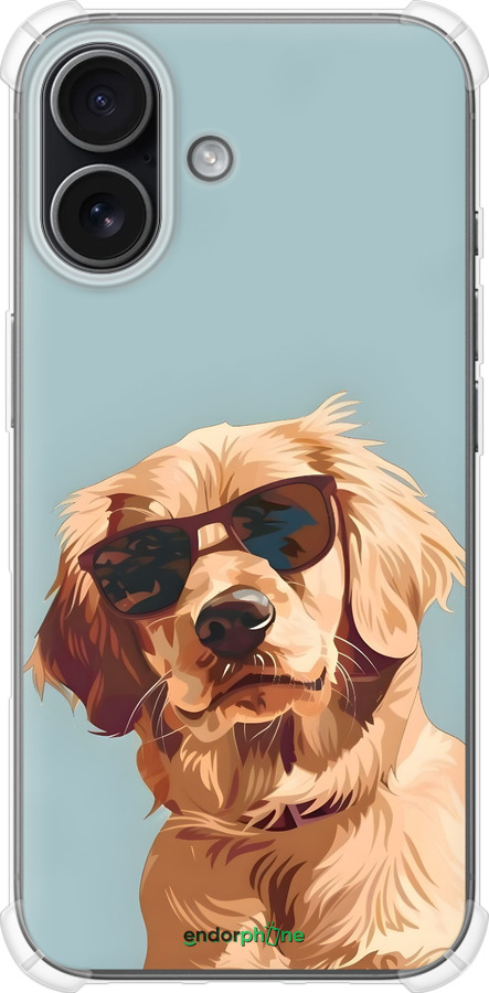 Силикон с усиленными углами чехол Пес в очках для Apple iPhone 17 - 6381sp-4031 изображение 