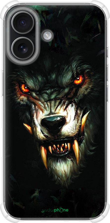 Силикон с усиленными углами чехол Дьявольский волк для Apple iPhone 17 - 833sp-4031 изображение 