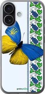 Силиконовый чехол Желто-голубая бабочка для Apple iPhone 17 - 1054u-4031 изображение 