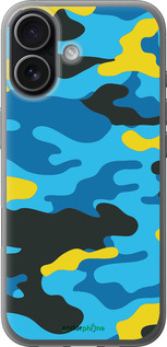 Силиконовый чехол Желто-голубой камуфляж для Apple iPhone 17 - 1084u-4031 изображение 