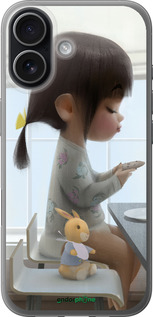 Силиконовый чехол Милая девочка с зайчиком для Apple iPhone 17 - 4039u-4031 изображение 