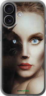 Силиконовый чехол Взгляд женщины и кошки для Apple iPhone 17 - 4041u-4031 изображение 