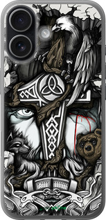 Силиконовый чехол Тату Викинг для Apple iPhone 17 - 4098u-4031 изображение 