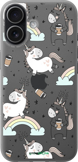 Силіконовий чехол Єдиноріг і кава для Apple iPhone 17 - 4661u-4031 изображение 