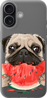 Силіконовий чехол Мопс і кавун для Apple iPhone 17 - 4665u-4031 изображение 