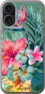 Силиконовый чехол Тропические цветы v1 для Apple iPhone 17 - 4667u-4031 изображение 