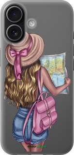 Силиконовый чехол Девушка с картой для Apple iPhone 17 - 4704u-4031 изображение 