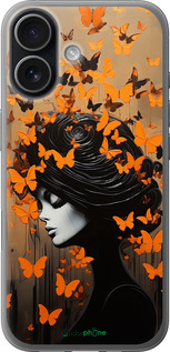Силиконовый чехол Чехол для телефона Девушка с оранжевыми бабочками для Apple iPhone 17 - 5940u-4031 изображение 