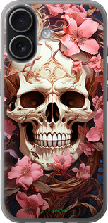 Силиконовый чехол Череп в розовых цветах для Apple iPhone 17 - 5965u-4031 изображение 